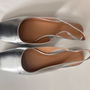 Elegant Silver Women's Slingback Shoes